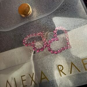 NEW BAR by Alexa Rae Hadley Earrings in Silver Ruby Heart Earrings